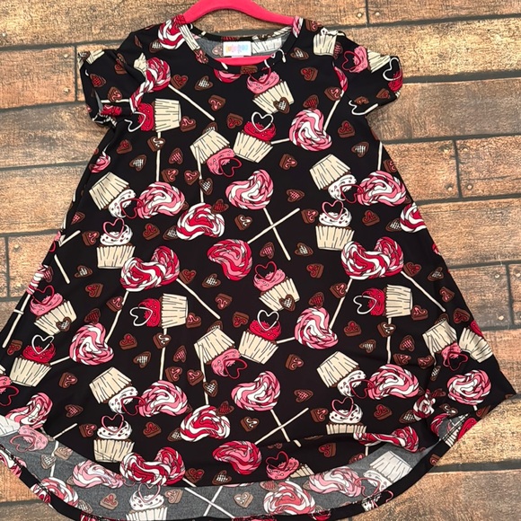 LuLaRoe Black Dress with Red and White Candy Print - Picture 1 of 3